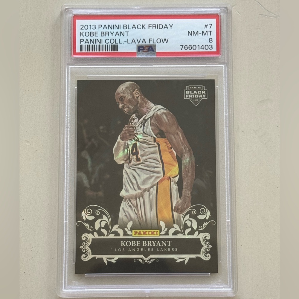 2013 Panini Black Friday Kobe Bryant Panini Collection Lava Flow #7 PSA 8